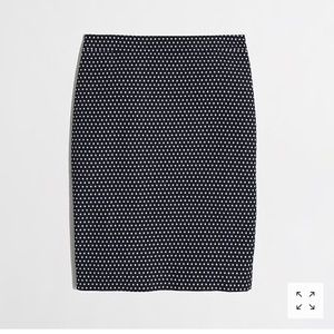 Jacquard polka dot pencil skirt
